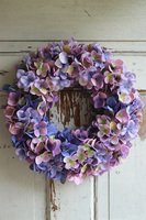 bogaty wianek z fioletowych hortensji, Fioletasso, śr.35cm