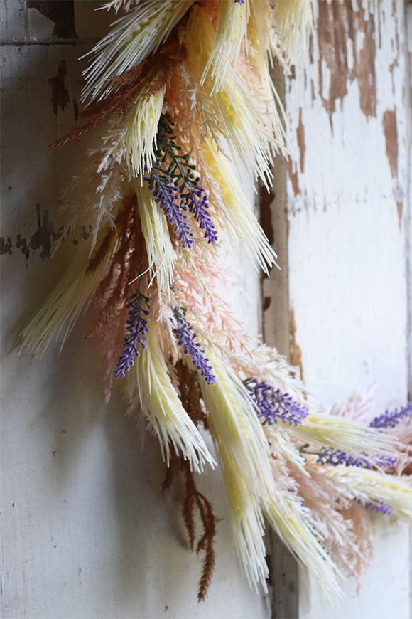 Boho Simple Lavender, wianek ze sztucznego suszu, śr.50cm 