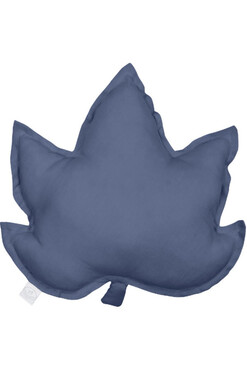 Maple Leaf, lniana poduszka w kształcie liścia, denim, wym.43x43cm