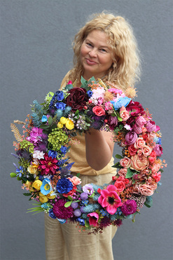 OD RĘKI Colores, wianek dekoracyjny na drzwi, śr.50cm