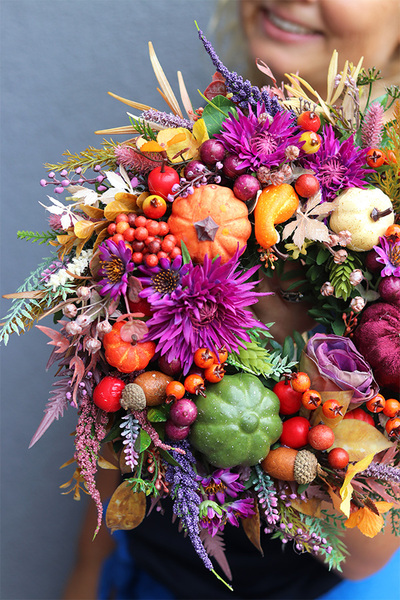 Kreona Autumn, jesienny wianek z owocami