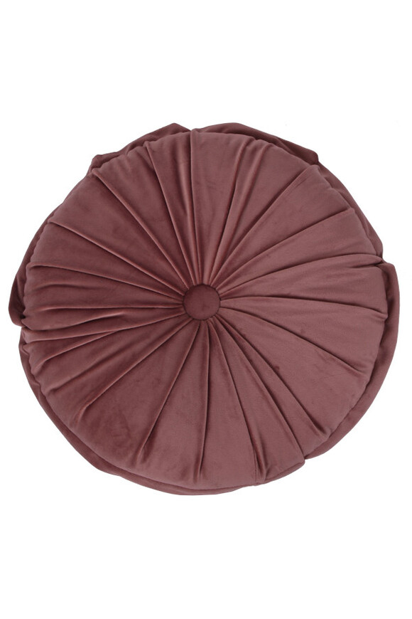 Velvet Button, poduszka dekoracyjna, różowa