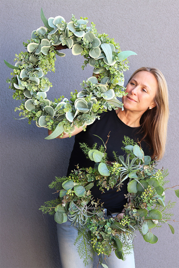 Eucaliptosa, zielony wianek na drzwi