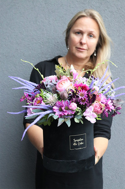 Jesienna Aura New, welurowy flowerbox jesienny, wys.38cm