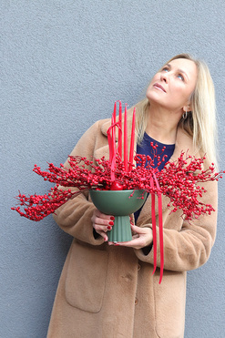 Ilexy Klasyk, stroik świąteczny z irgą, wym.40x60x26cm 