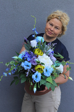 Blusilda, bukiet nagrobny we wkładzie, dł.54cm 