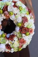 duży jesienny wianek na drzwi, Zielone Jabłuszka