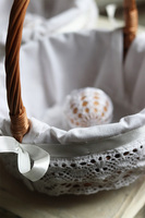 koszyczek wielkanocny z białą serwetką, Easteriato Egg, wym.24x21cm