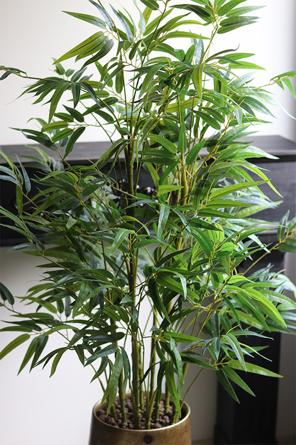  Bambus Hilton Green, sztuczna roślina w złotej donicy