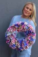 Hortensja Kolorina, gęsty wianek na drzwi