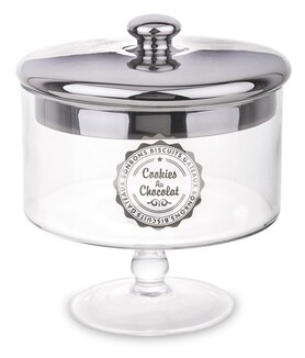 Cookies & Chocolate, bomboniera na nodze, srebrna, wym.20x19cm 