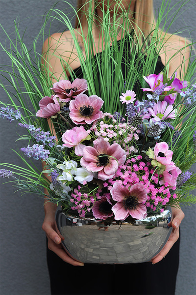 Flowerito Silver, komplet dekoracji nagrobnych