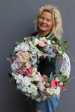 Rosalisa, ozdobny wianek na drzwi, śr.44cm 