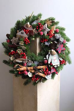 OD RĘKI Świąteczne Porządki, świąteczny wianek na drzwi, śr.50cm