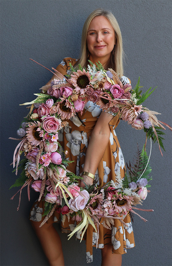 wianek na obręczy Fettana Subtelle Wrzosowisko, rozp.79cm