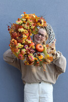 Autumn Garden, asymetryczny jesienny wianek