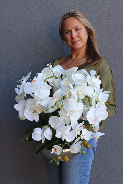 Pompadour Silver 2, efektowny storczyk w srebrnej misie