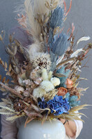 Boho Blue, dekoracyjny bukiet w wazonie