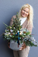 Deluxe Silver, choinka świąteczna w donicy LED