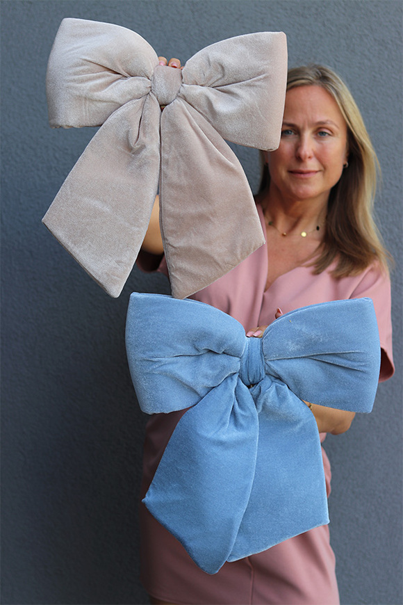 aksamitna kokarda pluszowa zawieszka, Velurri Luxus Blue