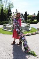 Malediwy Pink, długa girlanda ze sztucznych kwiatów