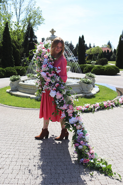 Malediwy Pink, długa girlanda ze sztucznych kwiatów