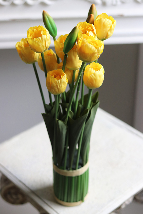 Tulipany Springtime, wiosenna dekoracja, żółta
