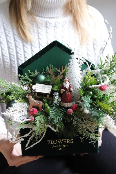 List od Mikołaja, koperta flowerbox świąteczny