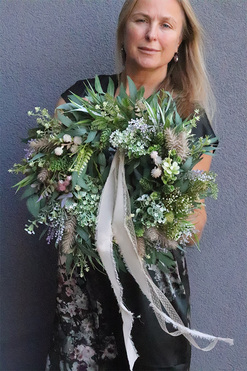 Boho Trendy 2, zielony wianek na drzwi, śr.40cm