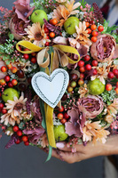 jesienny wianek z zawieszką, Jesienne Serce 2