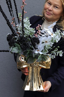 Kokarda Gold&Black, świąteczny stroik w kokardzie