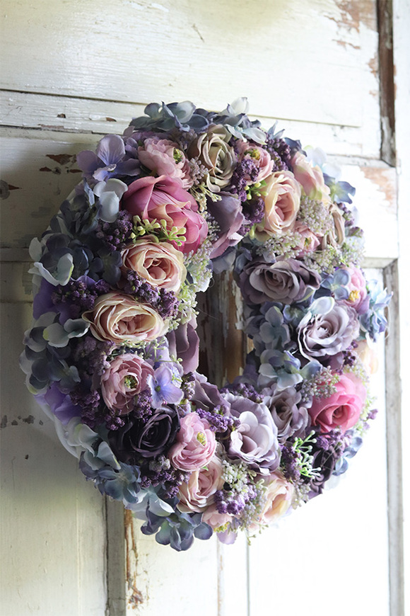 fioletowy wianek na drzwi, Refulia Violet, śr.41cm