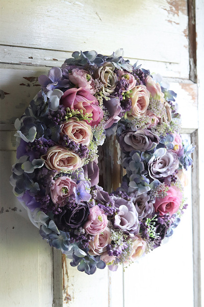 fioletowy wianek na drzwi, Refulia Violet, śr.41cm