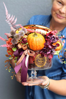 Premium Autumn, jesienna kompozycja kwiatowe w bombonierze