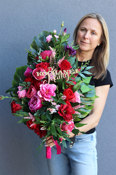 Ydeliana, bukiet nagrobny z dedykacją