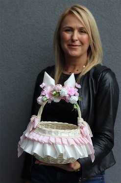 Baletnica, dekorowany koszyczek wielkanocny, wys.29cm 