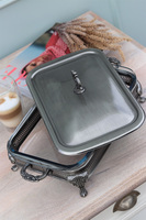 ekskluzywne naczynie żaroodporne z pokrywką, Silverisa, wym.16x41x21cm