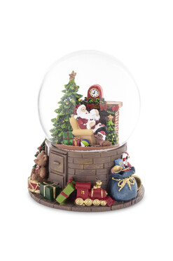 Chatka Mikołaja, świąteczna kula śnieżna pozytywka, wys.16.5cm