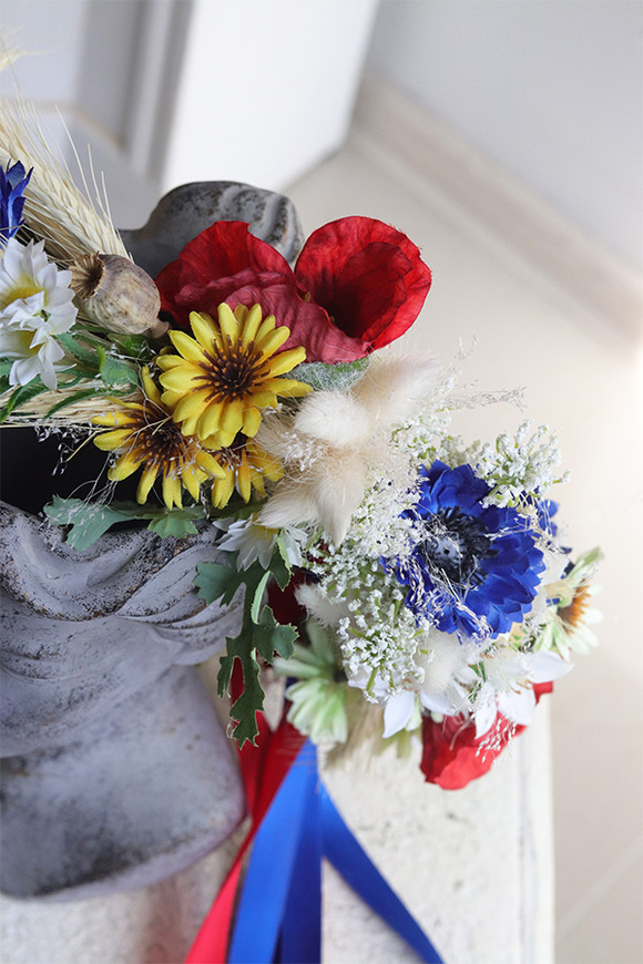 Słowiański, kwiatowy wianek na głowę