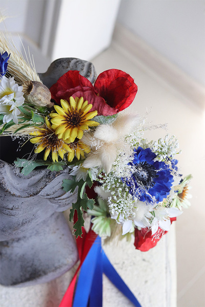 Słowiański, kwiatowy wianek na głowę