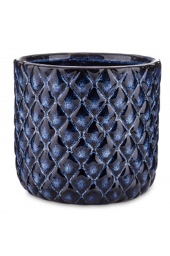 Navy Blue A, ceramiczna osłonka, szkliwiona, wym.15x16.5x16.5cm