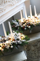 adwentowy stroik na stół, White christmas Milano