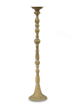 History E, świecznik metalowy patynowany, wys.78cm