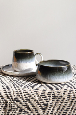 OD RĘKI Luna, zestaw śniadaniowy, miska + filiżanka poj.250ml