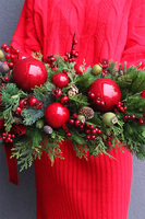 Red Dekorena, świąteczny stroik w naczyniu