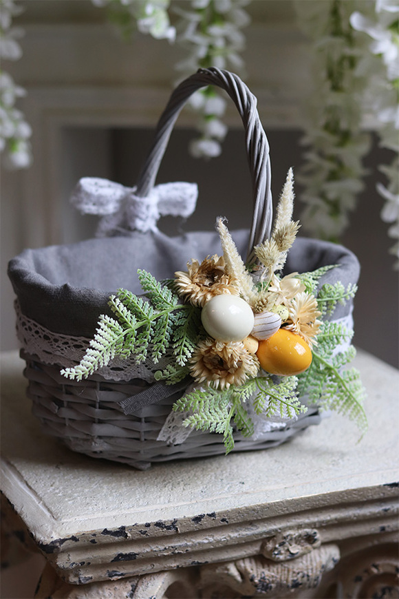 dekorowany koszyczek wielkanocny, Filana, wys.25cm
