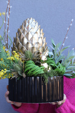 Ostaria, stroik wielkanocny z karczochem, wym.55x50cm