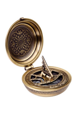 Urania Propitia, mosiężny zegar słoneczny kompas, wym.2.8x8.4cm