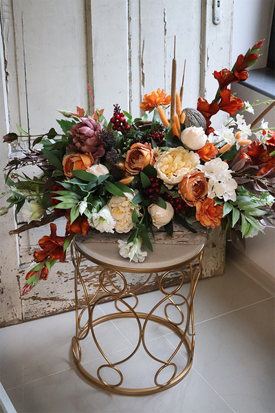 komplet dekoracji nagrobnych, Belinda, bukiet + kompozycja 