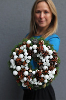 wianek zimowy z przyprawami, Razem, śr.28cm